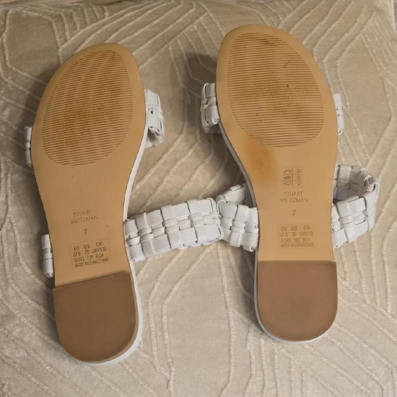 Stuart Weitzman White Braided Sandals - Picture 7 of 13